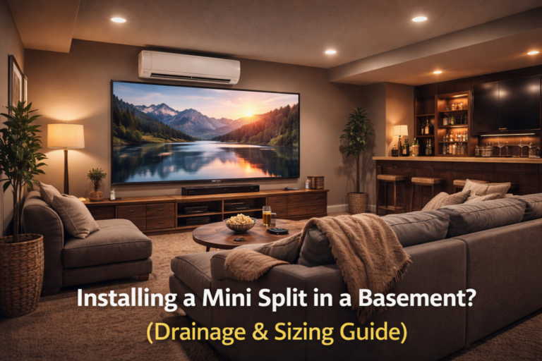 Basement Mini Split Guide: Drainage, Pumps & Sizing (2026)