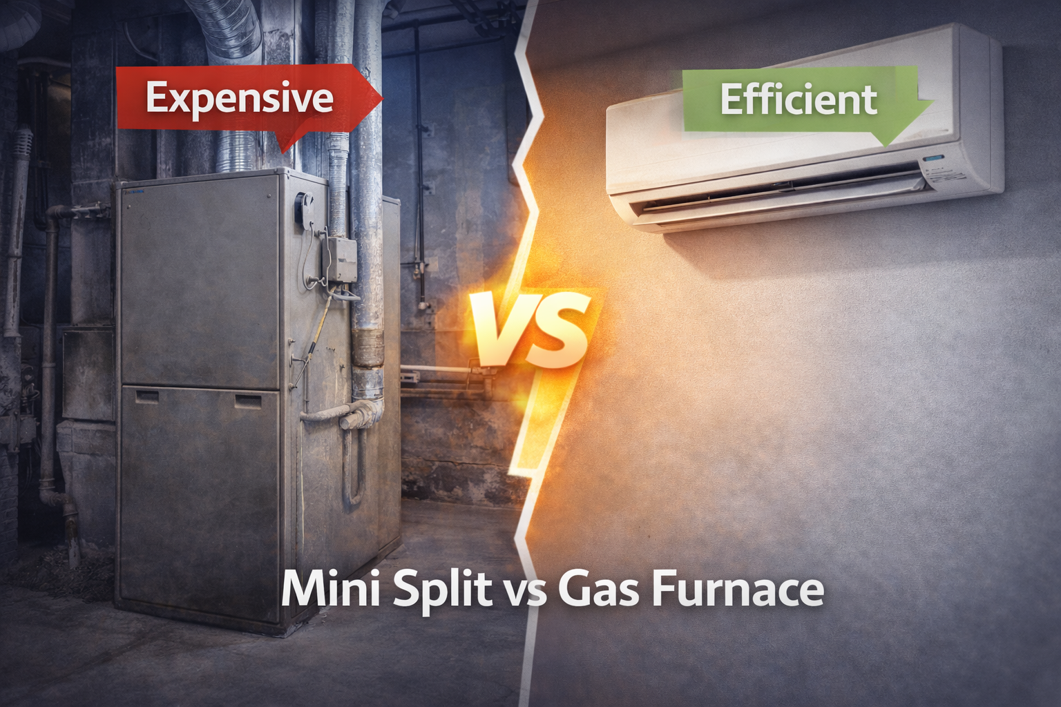 Mini Split Heat Pump vs. Gas Furnace)