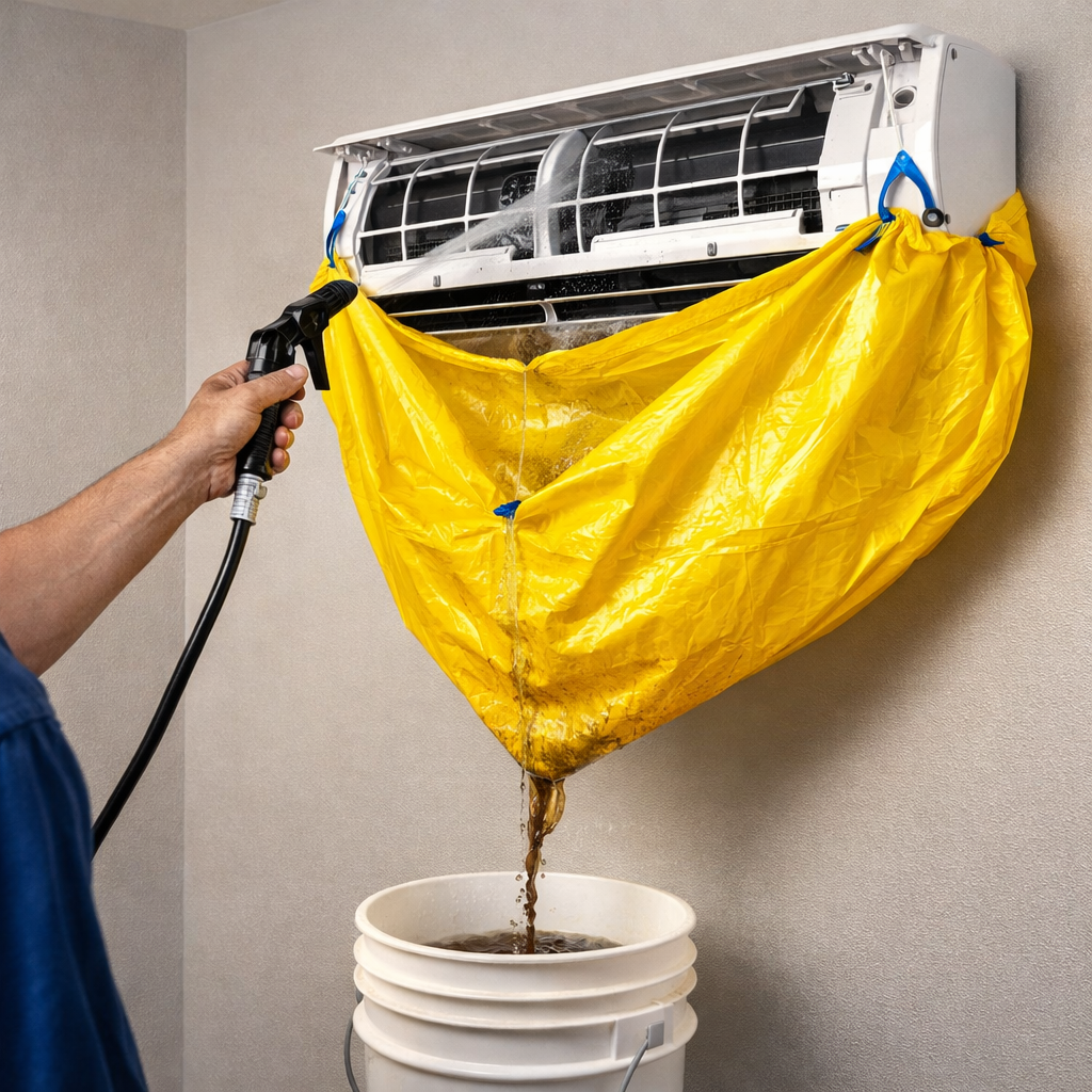 cleaning mini split air conditioner unit