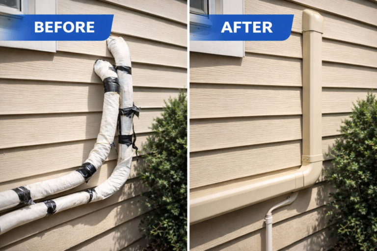 Hide mini split pipes