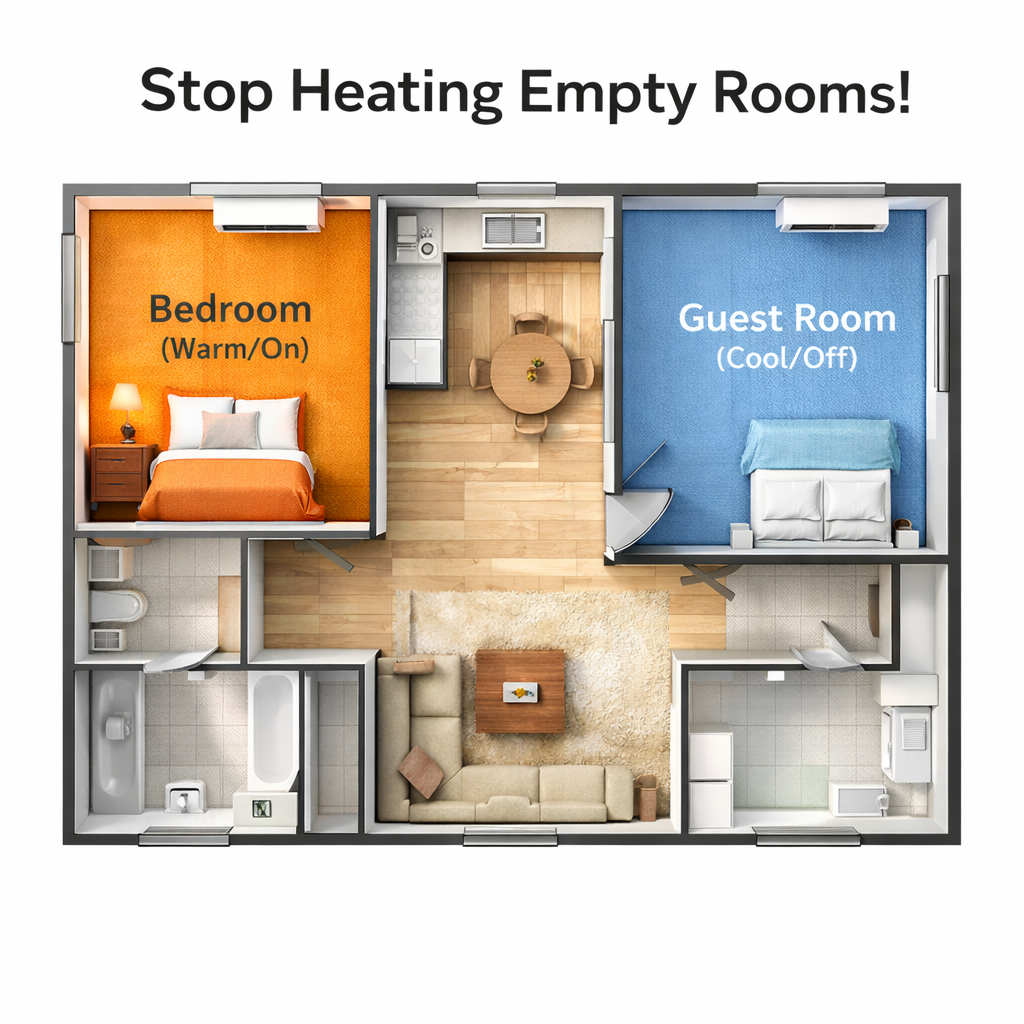 stop heating emty rooms