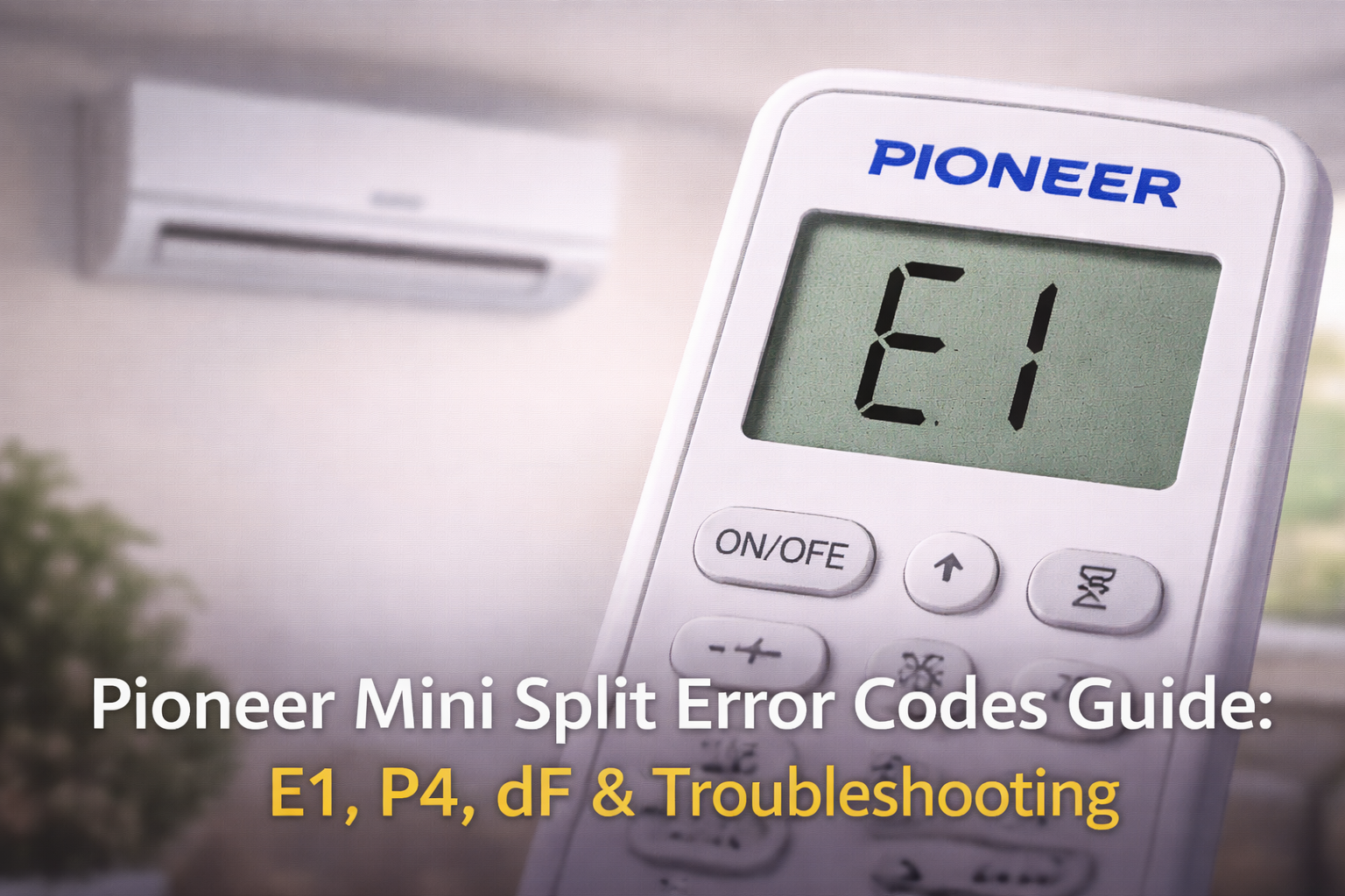 Pioneer mini split remote error E1