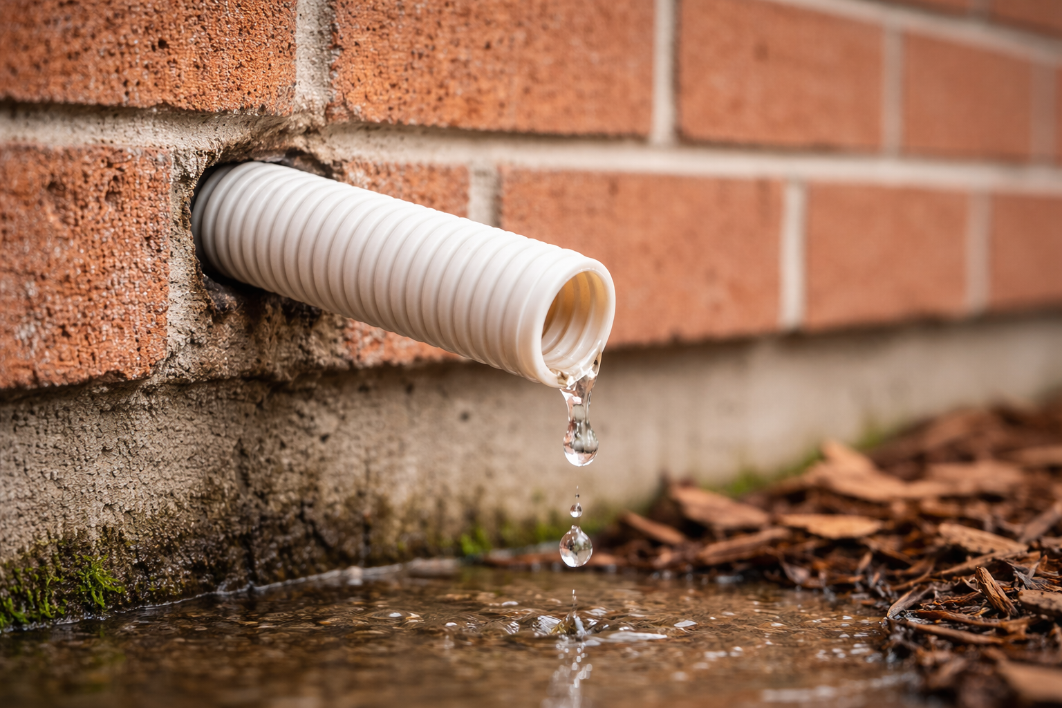 Clogged mini split drain line with algae