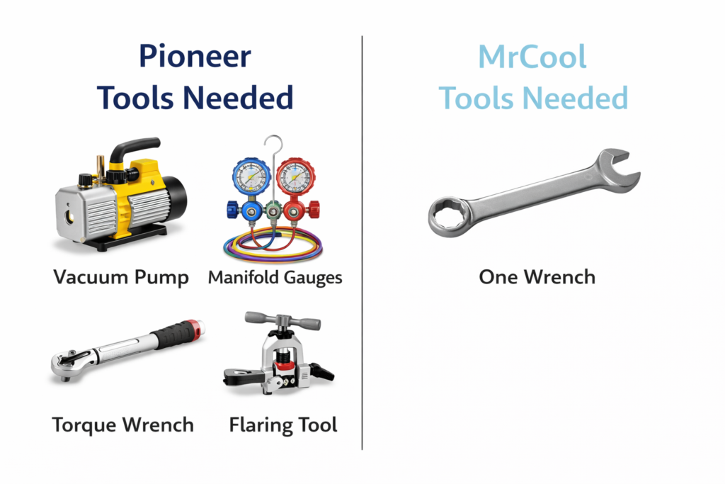 Tools for Pioneer installation.