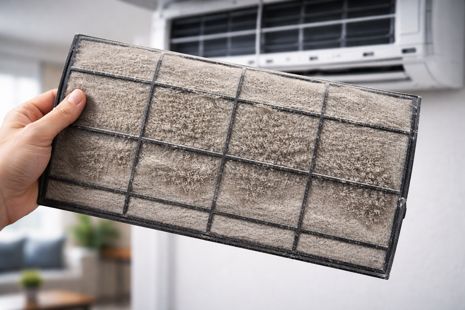 Frozen mini split coils due to dirty filter