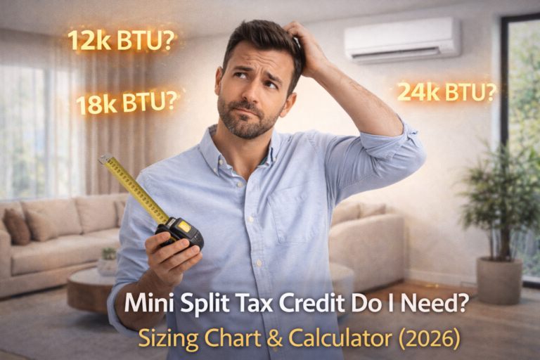 mini split sizing calculator, BTU chart