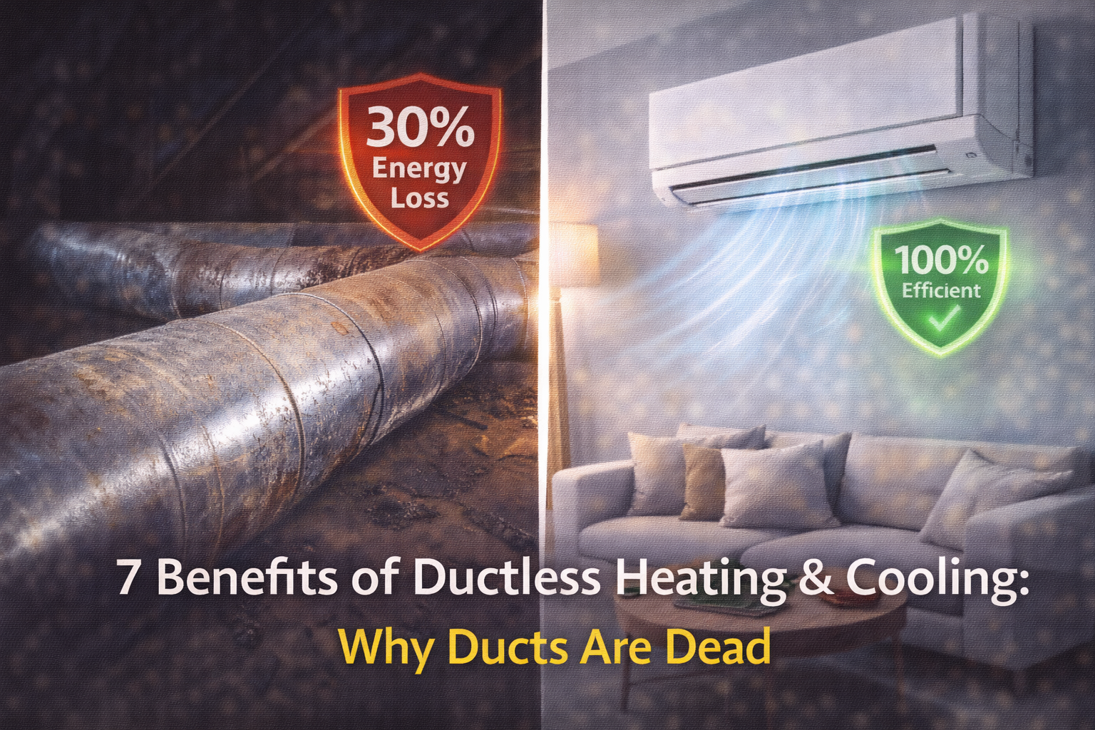 Ductless system efficiency comparison graphic
