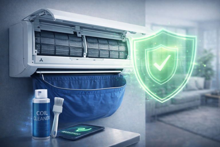 How to clean DUCTLESS MINI SPLIT air conditioner (Mitsubishi)