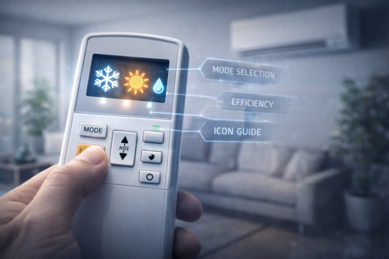 How to operate Mitsubishi AC remote symbols?