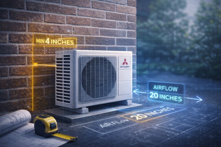 Mitsubishi mini split dimensions in inches